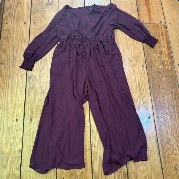 Lane Bryant Purple Relaxed Fit Long Sleeve Jumpsuit Plus Size NWT - Picture 2 of 16